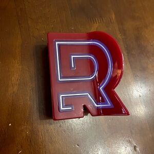 Large Hair Claw Clip, Letter R in Berry Color